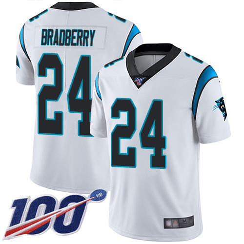 Carolina Panthers Limited White Youth James Bradberry Road Jersey NFL Football #24 100th Season Vapor Untouchable